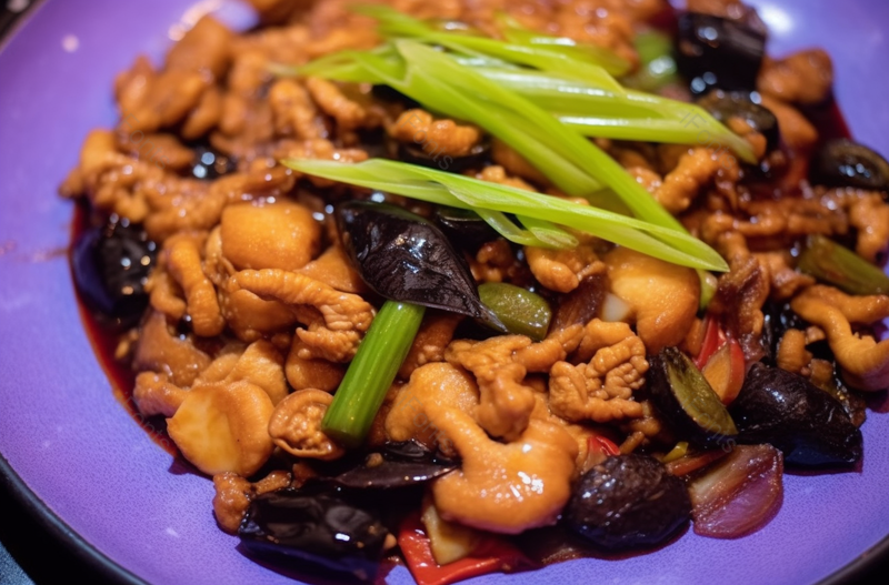 鱼香肉丝美食特写拍摄摄影图,高清,摄影图,摄影图片,图片大全,摄影图免费下载